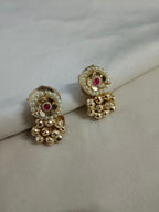 Brass-Plated Kundan Studded & Pearls Beaded Choker Wedding Jewellery Set
