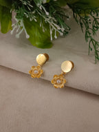 Gold-Plated Beaded Choker Set | Traditional Drop Earrings & Drawstring Closure