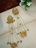 Gold toned and White Classic Jhumkas – Ethnic Earrings for Women