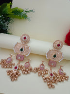 Brass-Plated Pachi Kundan Studded Statement Ghungaroo Temple Drop Earrings