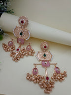 Brass-Plated Pachi Kundan Studded Statement Ghungaroo Temple Drop Earrings