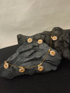 Cubic Zirconia Studded Jewellery Set: Gold-Toned Necklace & Earrings | Brass-Plated Lobster Clasp