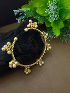 Women Gold-Plated Ghungroo Beaded Kashmiri Bangle-Style Brass Bracelet
