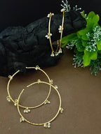 Set Of 4 Pearls Studded Gold-Plated Lightweighted Adjustable Bangle-Style Cuff Bracelet