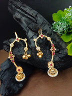Gold Plated Kundan Studded Bugadi Ear Cuff Earrings