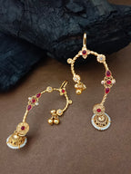 Gold Plated Kundan Studded Bugadi Ear Cuff Earrings