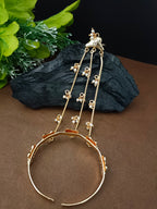 Women Brass Handcrafted Gold-Plated Hathphool Panja Multi Ring Butterfly Bracelet