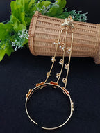 Women Brass Handcrafted Gold-Plated Hathphool Panja Multi Ring Butterfly Bracelet