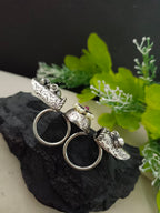 Brass-Plated Oxidized Adjustable Finger Ring | Stone Studded & Pearl Beaded
