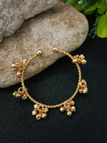 Women Gold-Plated Ghungroo Beaded Kashmiri Bangle-Style Brass Bracelet
