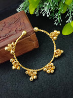 Women Gold-Plated Ghungroo Beaded Kashmiri Bangle-Style Brass Bracelet