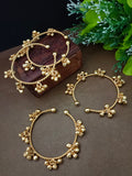 Set Of 4 Women Gold-Plated Ghungroo Beaded Kashmiri Bangle-Style Brass Bracelet