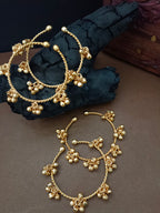 Set Of 4 Women Gold-Plated Ghungroo Beaded Kashmiri Bangle-Style Brass Bracelet
