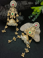Traditional Gold Tone Kashmiri Jhumka Earrings Ghungaroo Drop Earrings