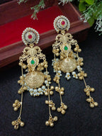 Traditional Gold Tone Kashmiri Jhumka Earrings Ghungaroo Drop Earrings