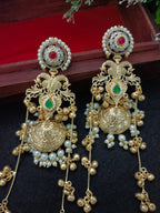Traditional Gold Tone Kashmiri Jhumka Earrings Ghungaroo Drop Earrings