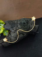 Traditional Gold-Plated Haldi & Mehendi Bridal Facelet – Floral Nose Frame