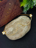 Traditional Gold-Plated Haldi & Mehendi Bridal Facelet – Floral Nose Frame