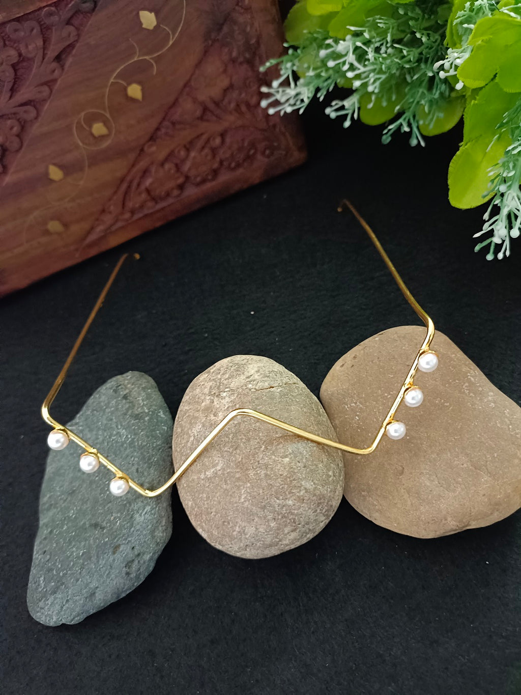 Traditional Gold-Plated Haldi & Mehendi Bridal Facelet – Floral Nose Frame