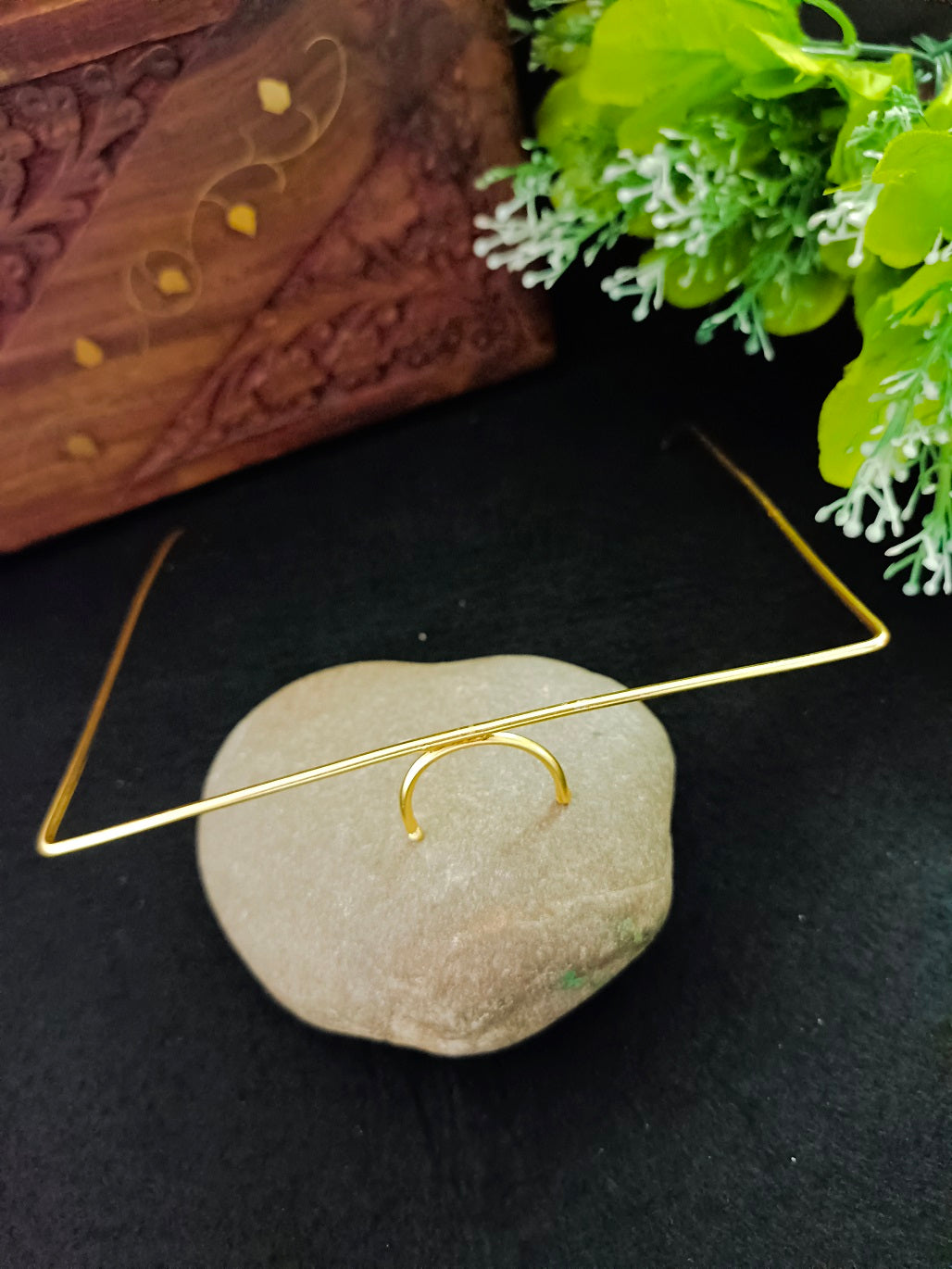 Traditional Gold-Plated Haldi & Mehendi Bridal Facelet – Floral Nose Frame