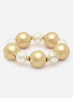 Gold-Plated Beaded Pearl Adjustable Bracelet