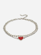 Double-Layered Bracelet with Heart Charm