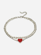 Double-Layered Bracelet with Heart Charm