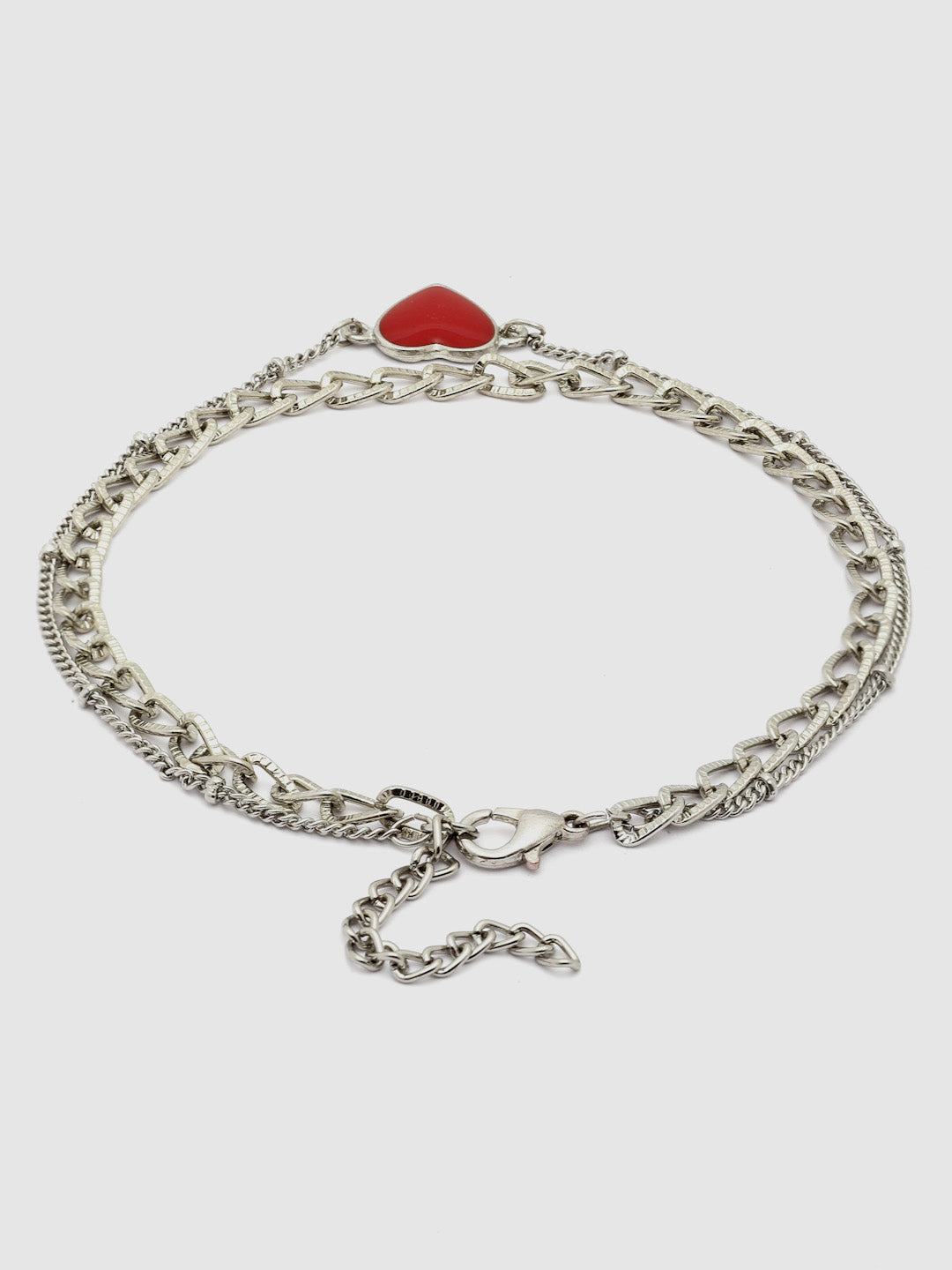 Double-Layered Bracelet with Heart Charm