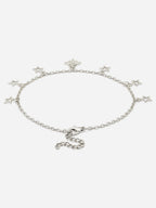 Star Charm Bracelet - Silver Chain with Delicate Dangling Star Pendants