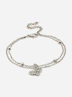 Butterfly Charm Bracelet Elegant Silver Chain with Sparkling Butterfly Pendant