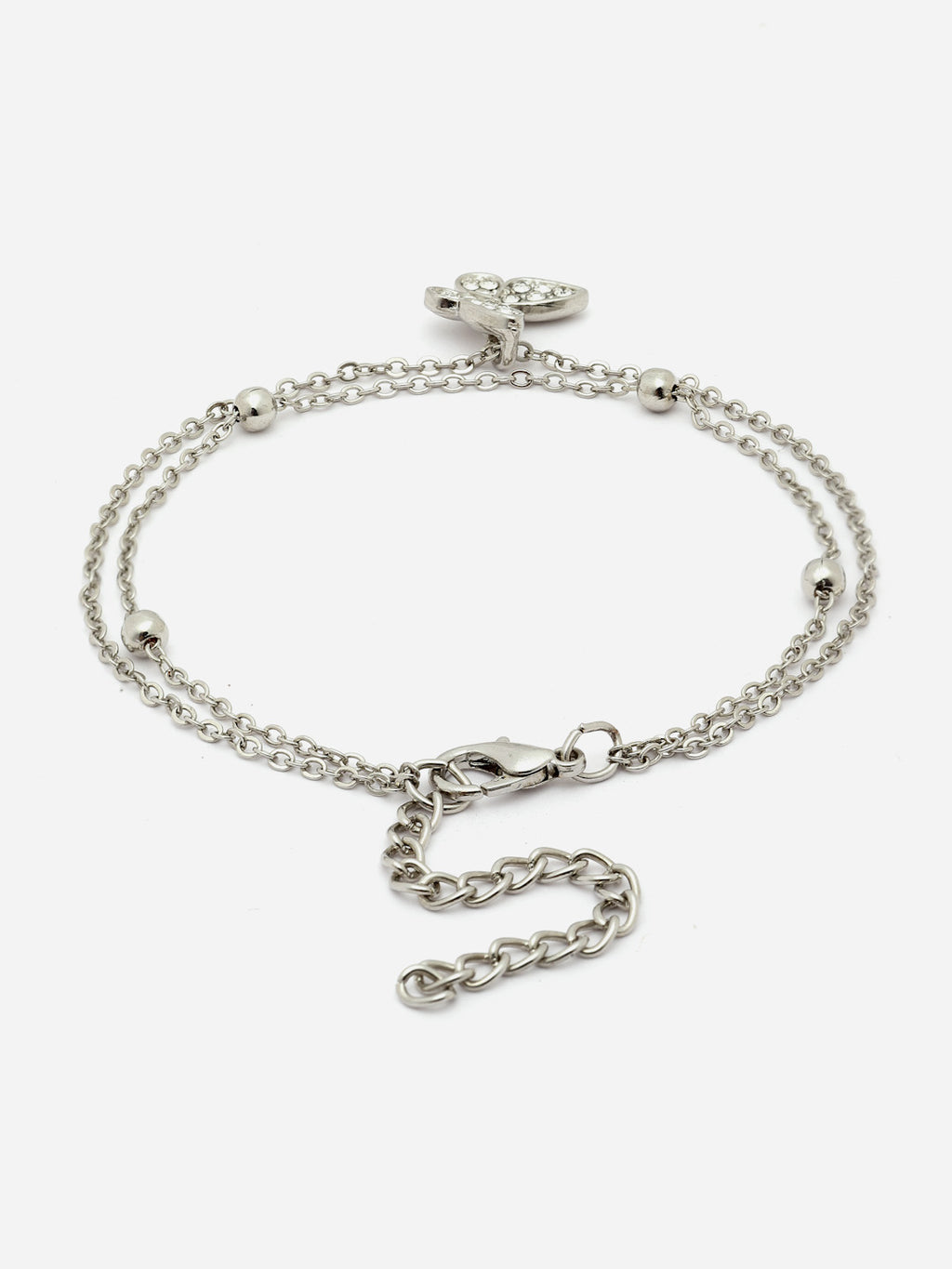 Butterfly Charm Bracelet Elegant Silver Chain with Sparkling Butterfly Pendant