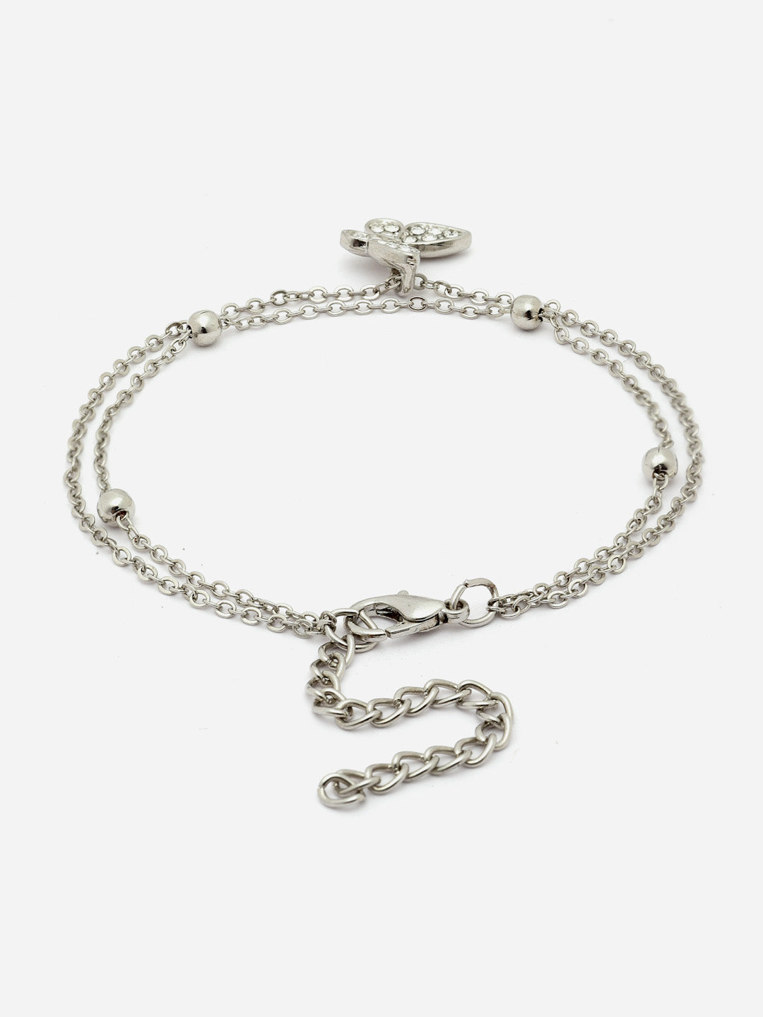 Butterfly Charm Bracelet Elegant Silver Chain with Sparkling Butterfly Pendant