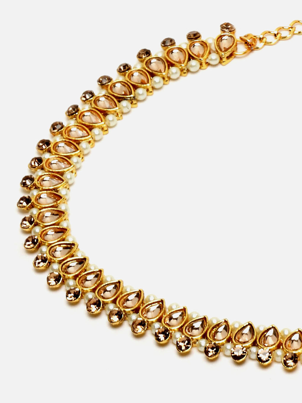 Gold-Toned Kundan Studded & Beaded Traditional Kamarbandh