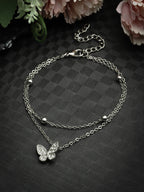 Butterfly Charm Bracelet Elegant Silver Chain with Sparkling Butterfly Pendant