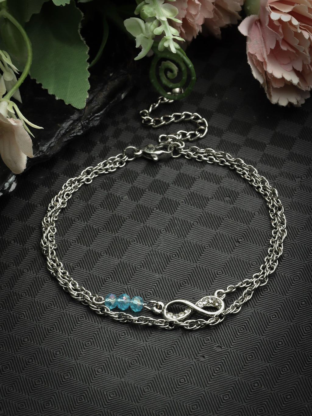 Elegant Infinity Charm Bracelet for with Crystal Accents For Women Girls