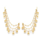Sanjog Gold-Plated Pearls Studded Classic Layered Ear Chain Ear Cuff 9 Jhumki Jhumka Earring