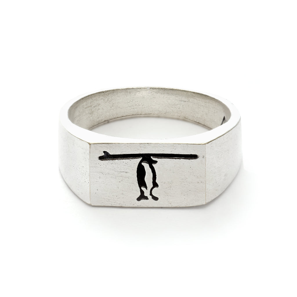 Silver-Plated Penguin Animal Bird Design Adjustable Statement Ring