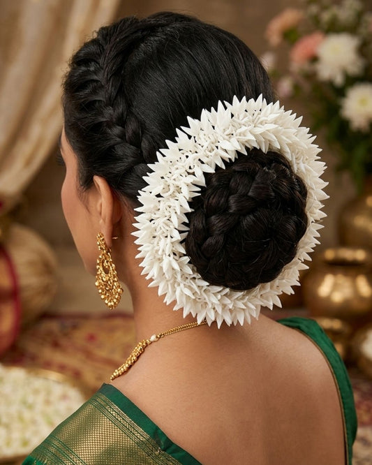 Women Floral Shaped Scrunchie Gajra Hair Accessories