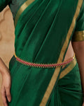 Gold-Plated Pink & Green Stone-Studded Waist Chain Kamarbandh
