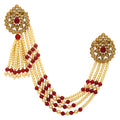 Unisex Off-White Embellished Brass Brooch