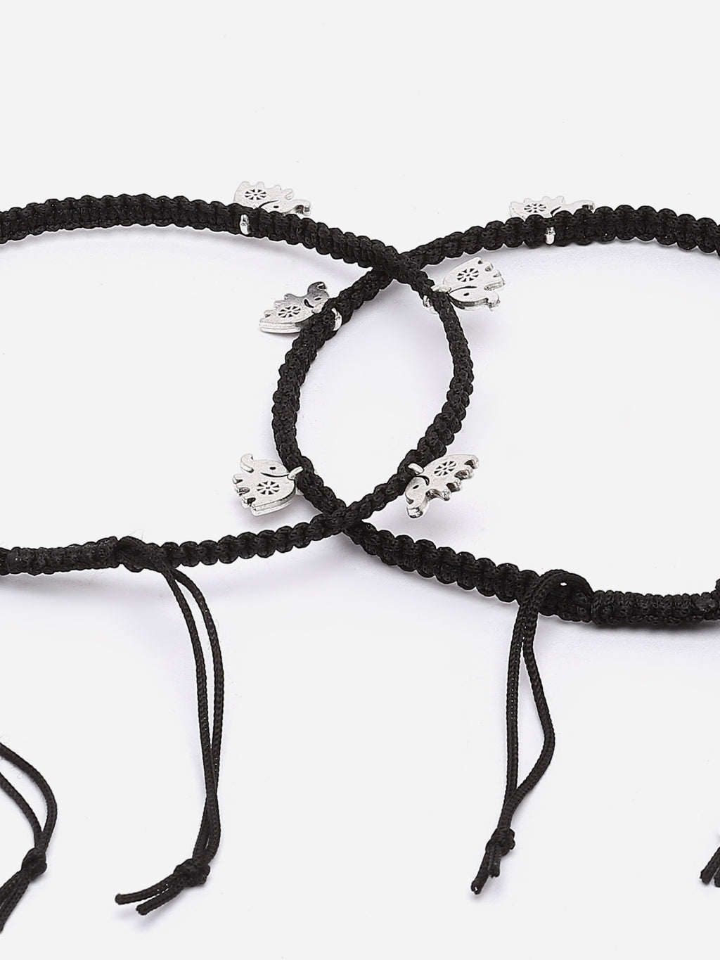 Set Of 2 Silver-Plated Anklets