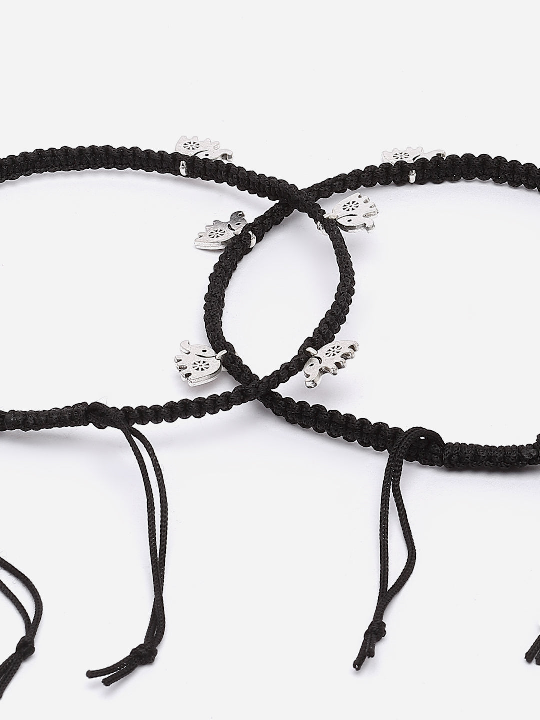 Set Of 2 Silver-Plated Anklets