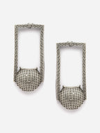 Silver-Plated Contemporary Drop Earrings