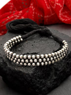 German Silver-Plated Ball Beaded Choker Tribal Festive Necklace