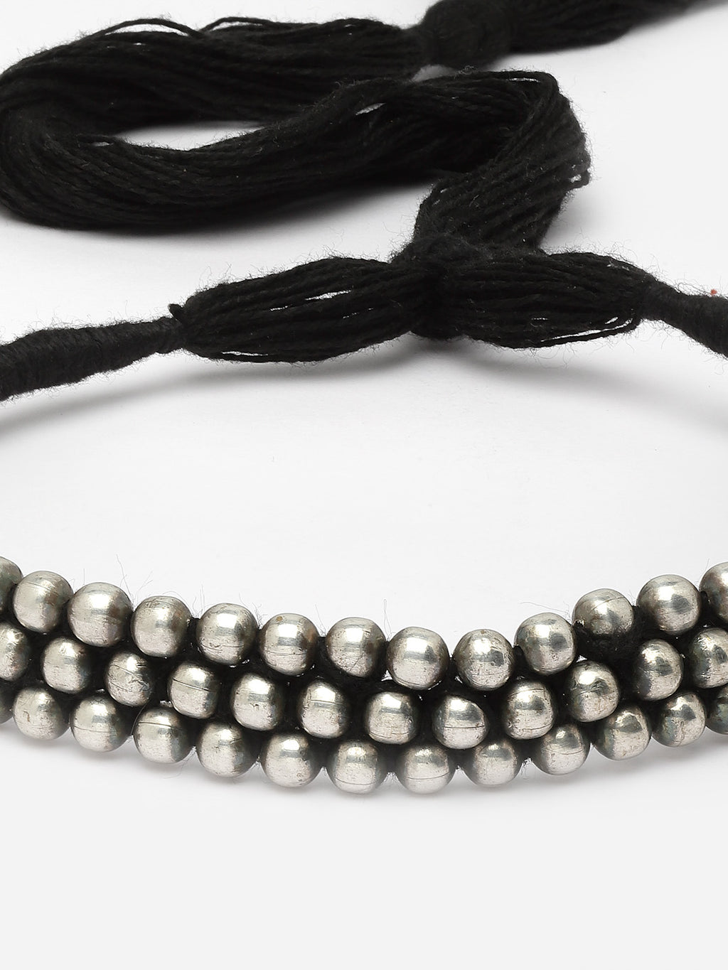 German Silver-Plated Ball Beaded Choker Tribal Festive Necklace