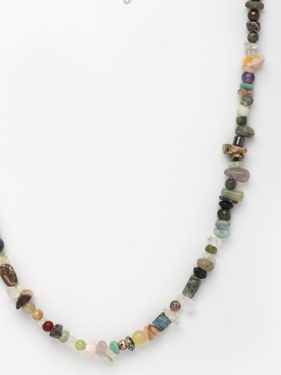 Unisex Natural Stone Crystal Pearl Tribal Statement Beach Necklace