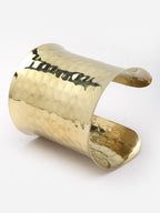 Gold Plated Statement Brass Stacking Hammered Cuff Bracelet