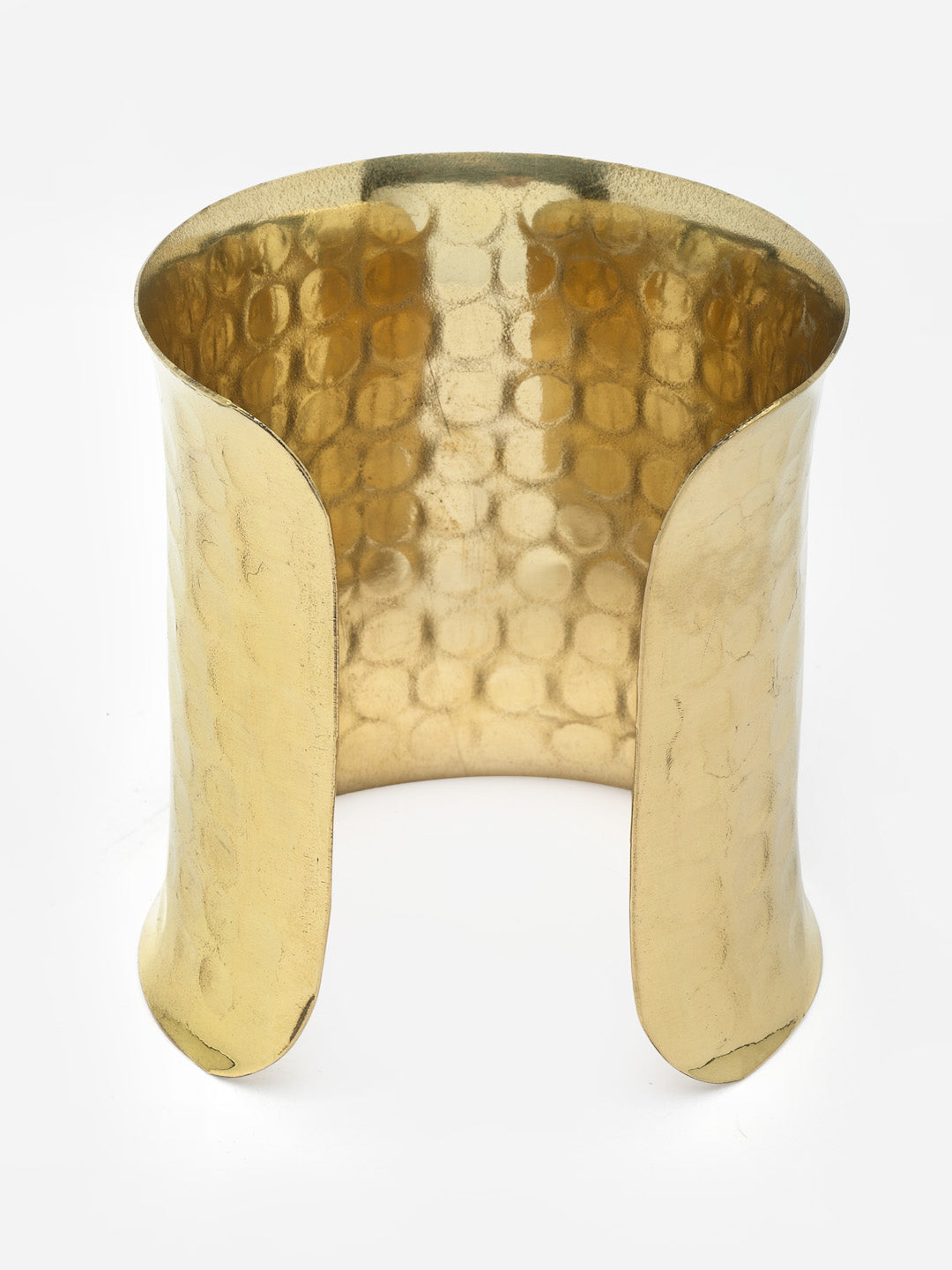 Gold Plated Statement Brass Stacking Hammered Cuff Bracelet