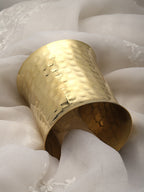 Gold Plated Statement Brass Stacking Hammered Cuff Bracelet