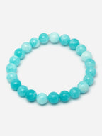 Unisex Crystals Beaded Blue Elasticated Bracelet